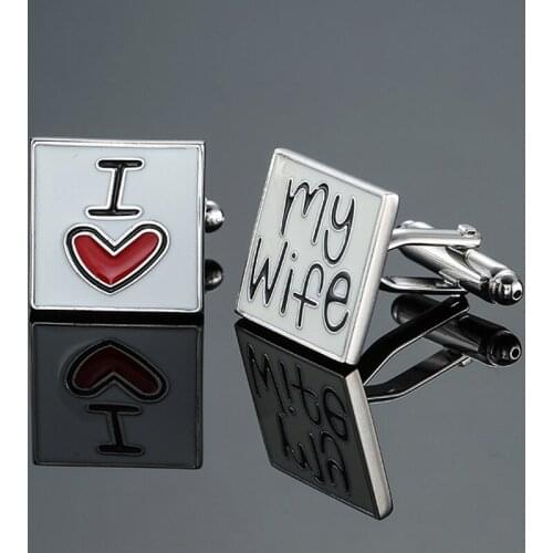High quality mens Cufflinks new fashion jewelry I love you Cufflinks mens suits shirt buttons pin gifts
