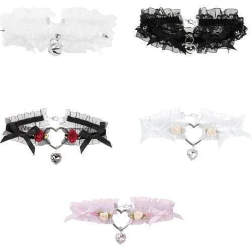 Womens Cute Collar Simple Sexy Lace Lovely Pendant Bow Knot Bell Choker Necklace Neck Dress Lolitas Girls Party Jewelry New