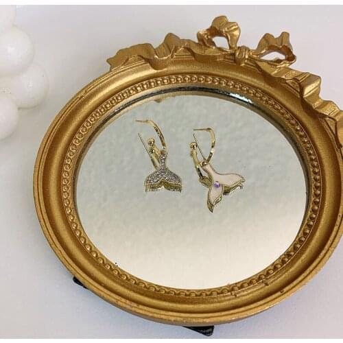 Rhinestone Fishtail Earrings Women Fashion Asymmetrical Drop Ear Jewelry Accessories 2021 New