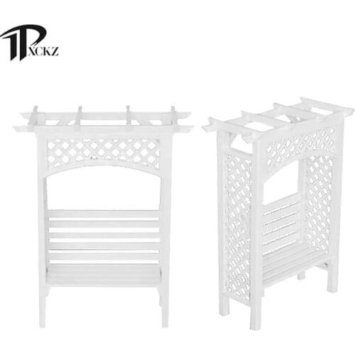 1:12 Dollhouse Miniature Mini Wooden White Grape Rack Wisteria Shelf Simulation Pretend Toys for Children Doll House