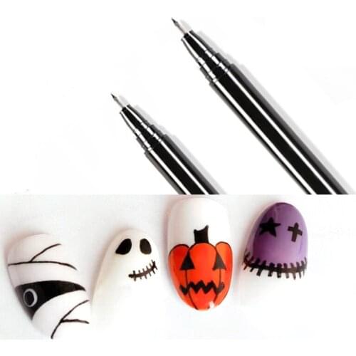 1 Pcs black Nail Art Graffiti Pen Drawing Painting Liner Brush DIY Flower Abstract Lines Details Nail Art Painting tools 2021