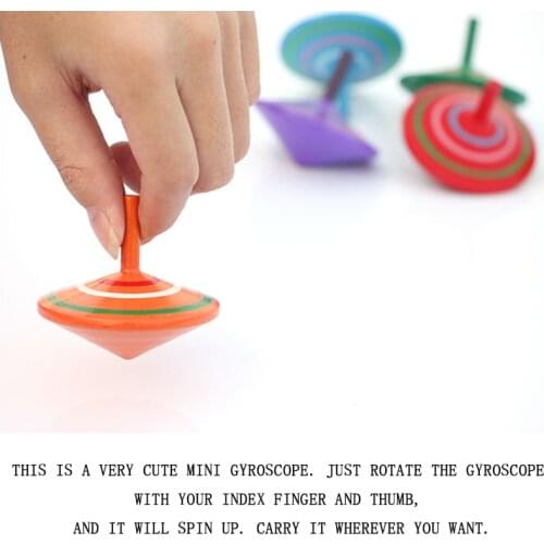 1pc Hot Selling Wooden Colored Finger Rotating Gyro Explosion Gift Gift Toys Children Multiple Colors Random