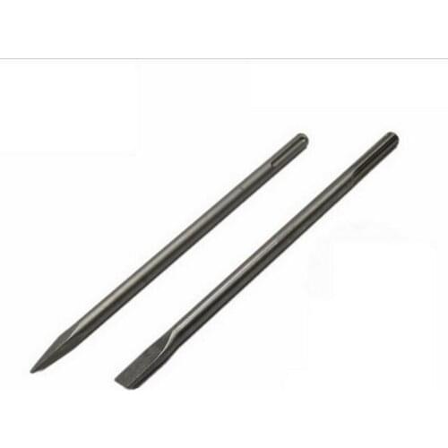 Free shipping 2PCS SDS-MAX 18*280-400mm 1pc sharp point&1pc flat head electric Hammer chisels for concrete/brick/wall slotting