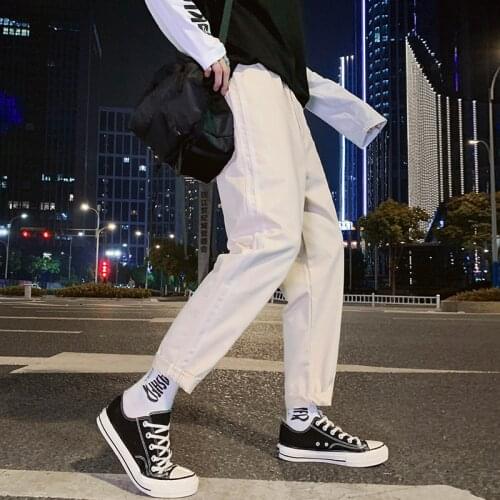 2021 Casual pants Mens Fashion Street attire England Style Mens pants Elastic Waist Sports Loose Harem Pant Long pant Size S-3XL