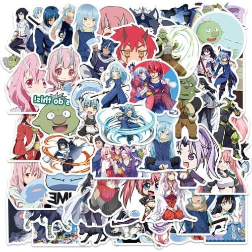 Anime 50pcs When I was reincarnated .it was slime Rimuru Tempest benimaru Cartoon suitcase hand account sticker stickers