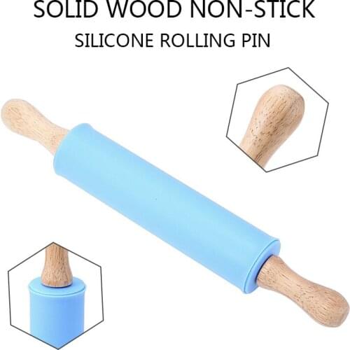 Non-Stick Rolling Pin Wooden Handle Baking Pastry Pizza Roller Sticks Baking Accessories 30cm