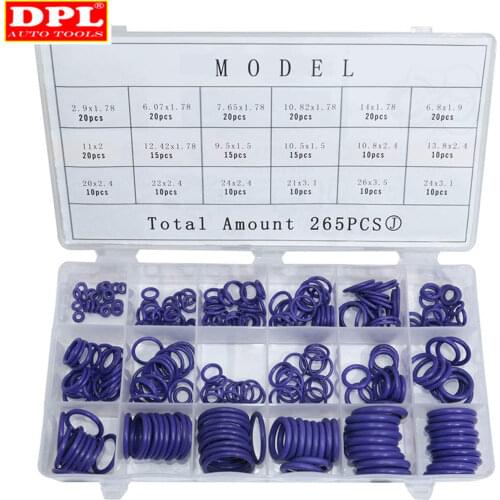 265pcs/ 225pcs Car A/C R134a System Air Conditioning O Ring Seals Washer Kit Tool HNBR
