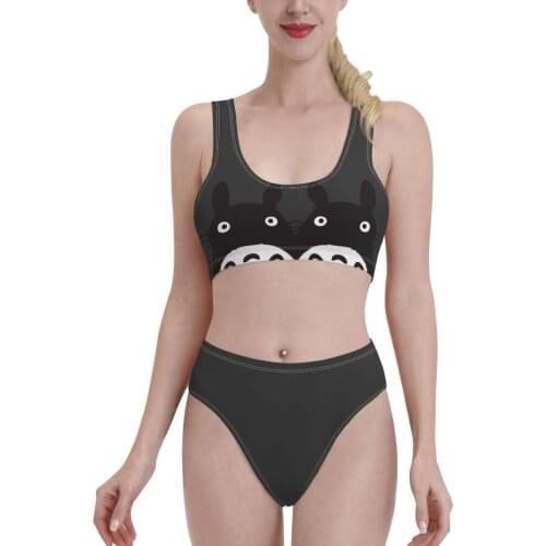 Bikinis Totoros Lovely Cat Exotic 2021 Women Swimsuit high Waist 2 piece woman set Anime Women bathing suit SwimSuit