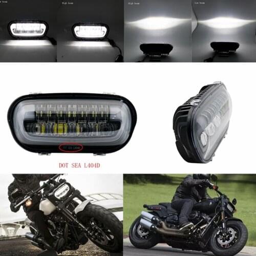 For Fat Bob headlight Motorcycle Led Hi Low Beam White DRL Front Driving Lamp For Fatbob 2018 2019