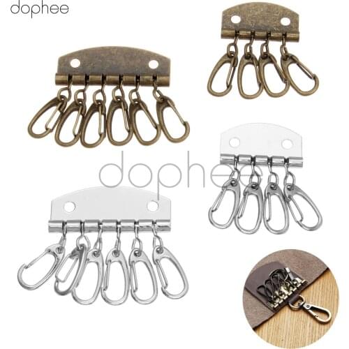 Dophee 1pc sewing DIY Key Holders 4 -6 hooks Patchwork sewing metalware Key DIY accessories key chain ring keyfob ring
