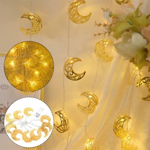EID String Light Muslim Middle East 10LED Moon String Light Holiday Party Hanging Decorative Light Garden Living Room Lighting