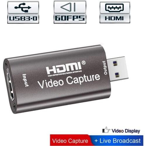 Audio Video Capture Card 60fps, 4K HDMI USB 3.0 2.0 Reliable Video Converter For Game Streaming Live Broadcasts Video Recording