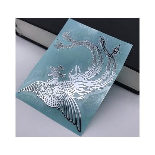 Chinese Style Dragon and Phoenix Totem Mobile Phone Metal Sticker Ultra-thin Gold-plated Sticker Laptop Decoration Sticker