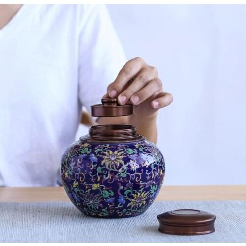 Chinese Vintage Tea Caddy Sugar Coffee Sealed Travel Tin Containers Tea Caddy Moisture-Proof Caixa De Cha Teaware Storage DE50CY