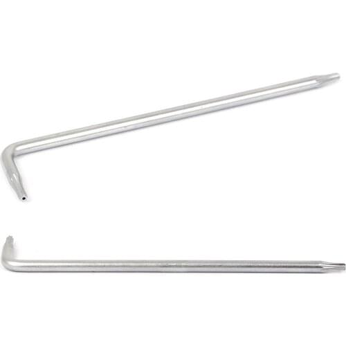 Long Arm Tamper Proof Torx Star Key Wrench Silver, T25 100mm