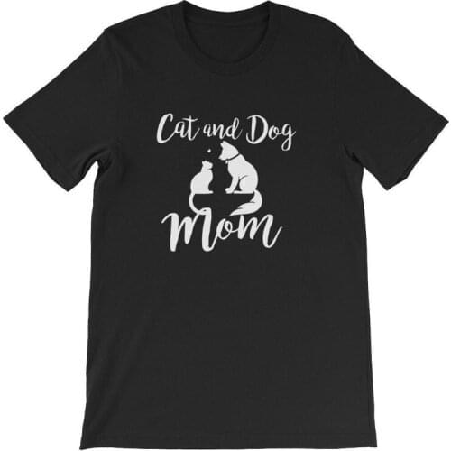 Cat Dog Mom Mama Mother Tshirt print fashion street letters amime Cotton T-Shirts women o-neck short sleeve summer top Tees