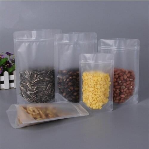 1000Pcs/Lot Stand Up Frosted Plastic Zip-Lock Bag Matt Translucent Coffee Matt Beverage Snack Cookie Gift Packaging Bags