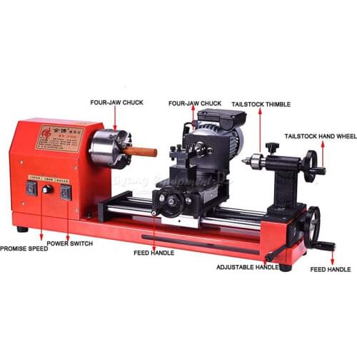 JF-6030 Mini Lathe Wooden Beads Processing Machine Hand String Miniature Buddha for Woodworking