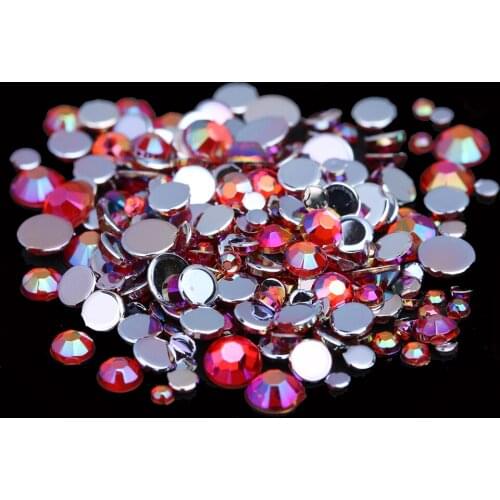 Many Sizes AB Acrylic Rhinestones Red Color Shoes Clothing Decorations Sparkling Newest Nail Art Decorations