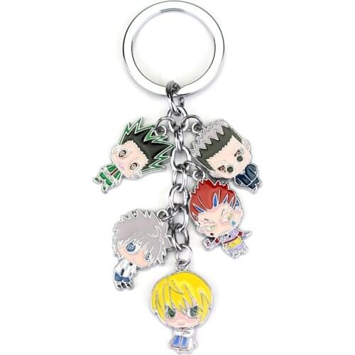 Cartoon Hunter x Hunter Keychain Anime Figure Pendant Key Chain Jewelry Enamel Keyring Car Key Holder Accessories