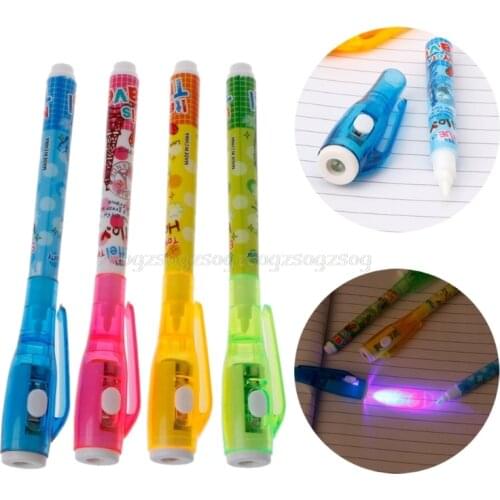 4PC Invisible Ink Pen With Light Magic Marker Kid Pen for Secret Message Jy23 19 Dropship