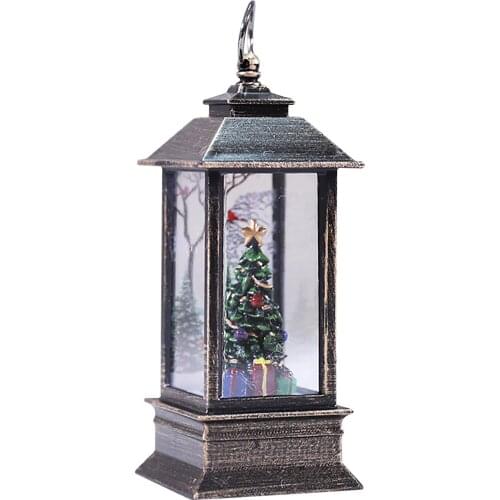 2021 New Holiday Lighting Christmas Simulation LED Flame Lamp Square Wind Lamp Xmas Decoration Small Oil Lamp home decor