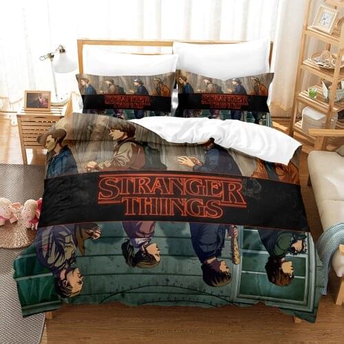 Stranger Things Bedding Set Single Twin Full Queen King Size Stranger Things Bed Set Childrens Kid Bedroom Duvetcover Sets 043