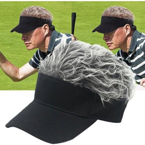 Wig Golf Baseball Cap with Spiked Hairs Baseball Hat with Spiked Wigs Men Women Casual Funny Sunshade Adjustable Sun Visor