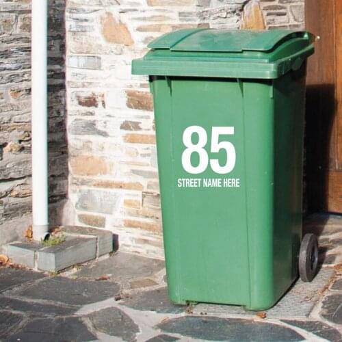 Personalized Customization Garbage Trash Wall Stickers Can Custom House Number And Street Name Art Mural Wall Sticker Vinylph603