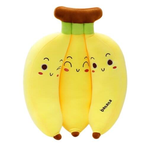 50cm Creative Cartoon Banana Plush Pillow Kawaii Expression Sofa Bedroom Cushion Baby Plush Toys Fruit Doll Children Gift