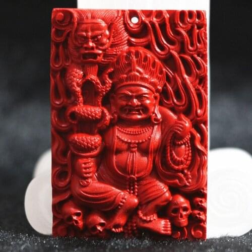 Charms 16 type red synthetic cinnabar carved pendant fit diy long chain for women gifts fashion clothes accessories jewelry B812