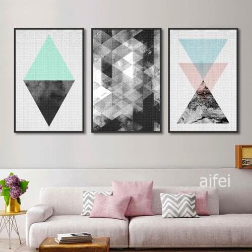 Simple Abstract Geometric Canvas Painting Modular Art Nordic Posters And Prints Wall Pictures For Living Room Home Decoration