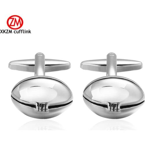 Luxury Men Silvery Rugby sports Cufflinks High Quality Lawyer Groom Wedding Cufflinks For Mens Shirt Cuff Links French Jewelry