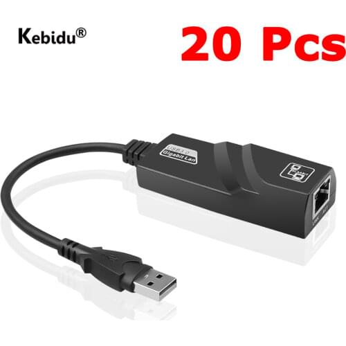 20Pcs USB 3.0 Ethernet Network Adapter USB 3.0 To Gigabit Ethernet RJ45 LAN 1000Mbps Ethernet Network Card For PC