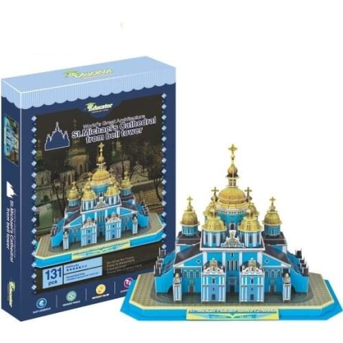 St. Michaels Cathedral Architect Learning 3D Paper DIY Jigsaw Puzzle Model Educational Toy Kits Children Boy Gift Toy