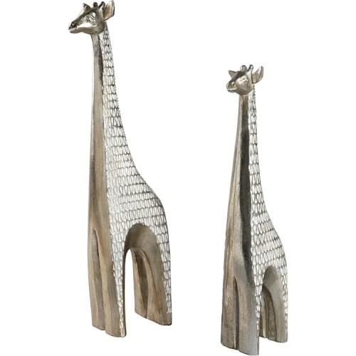 Giraffe Statue Creative Animal Figurines Decor for Home Office Living Room Decorations Wine Cabinet Shelf Ornaments for Interior