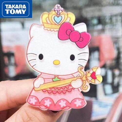 TAKARA TOMY Fashion Cute Cartoon Hello Kitty Acrylic Glitter Clip Simple Fresh Sweet Wild Child Side Clip