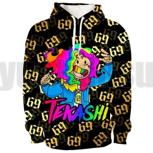 6ix9ine Tyle Hip Hop 3D 6IX9INE Hoodie Tops Fashion Tekashi 69 Clothes Hoodies Men Pullover Album GOOBA Streetwear for Girls Boy