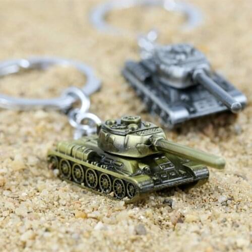 Tricolor Tank Metal Model Ornament Tank Wars Keychain Military Enthusiasts Collect Toy Gifts for Men