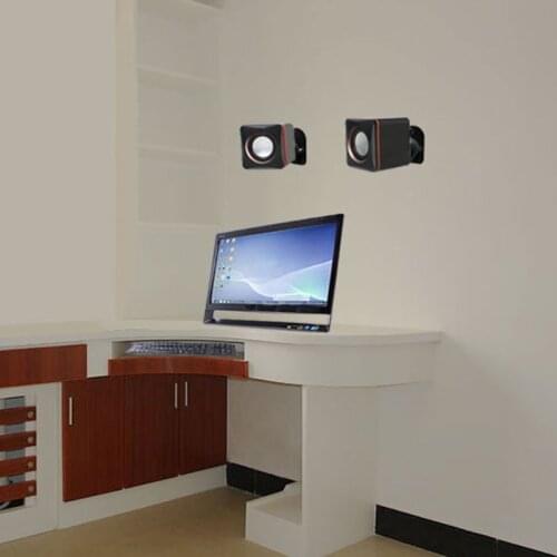 1Set Universal Satellite Speaker Wall Mount Bracket Ceiling Stand Clamp with Adjustable Swivel and Tilt Angle Rotation for sony