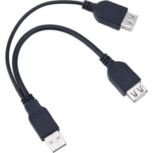 USB Charging Power Cable Cord Extension Cable USB 2.0 A 1 male to 2 Dual USB Female Data Hub Power Adapter Y Splitter Cable