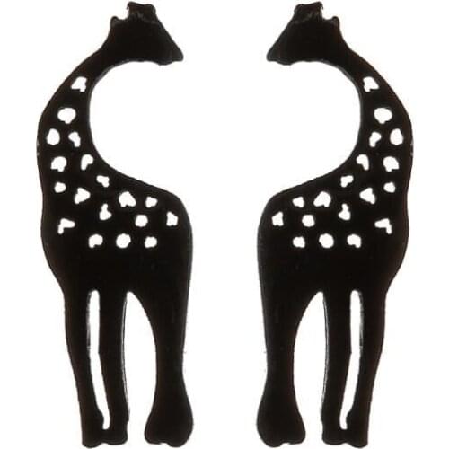 WANGAIYAO giraffe earrings female Korean version of stainless steel new simple and cute animal earrings