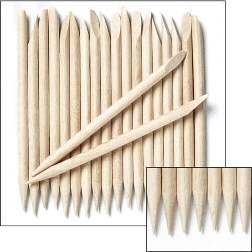 RBAN NAIL 10/50/100pcs Wooden Cuticle Pusher Nail Art Cuticle Remover Wood Sticks For Cuticle Remover Manicure Nail Art Tools