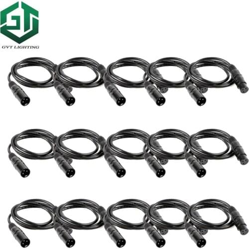 15pcs/lot 3.5ft XLR 1 Meter 3-pin Signal Connection Shielded DMX Cable for Stage Light Moving head led par dj laser lights