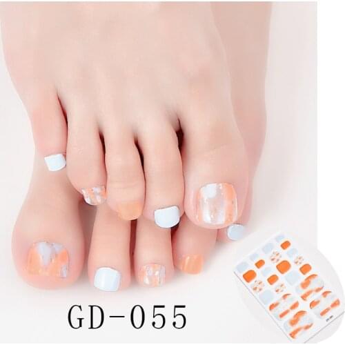 22 Tips/Sheet Full Cover Nail Stickers Designer Nail Decals Nail Art DIY Manicure Decoration Shiny Nail Accesoires Creative