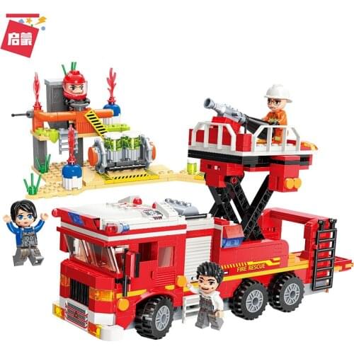 539PCS Enlightenment 12013 Fire Series Fire Rescue Action Assembly Model Boy Assembled Building Block Toy Car Gift