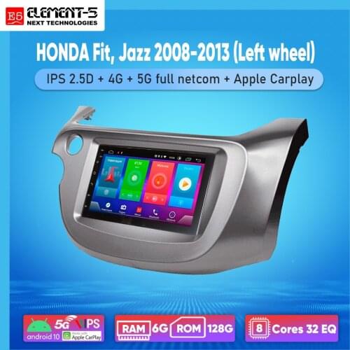 ELEMENT-5 7" 2G+32G Android 10 4G WIFI RDS DSP Car Radio For HONDA Fit, Jazz 2008-2013 (Left wheel) Navigation GPS HIFI