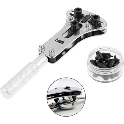 Watch Case Opener Adjustable Screw Back Remover Waterproof Wrench Watch Repair Tool With 18Pcs Replacement Parts