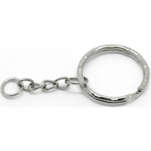 DoreenBeads 30PCs Dull Silver Color Key Chains & Key Rings 53mm long for DIY Handmade Car Key Door Key Accessories Findings