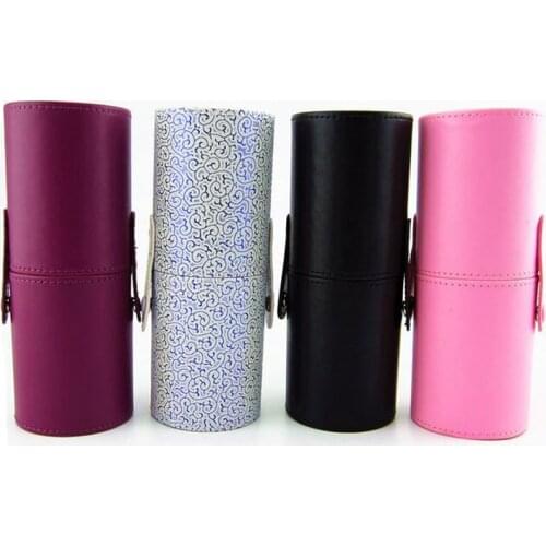 PU Leather Travel Empty Cosmetic Brushes Pen Holder Makeup Artist Bag Brushes Organizer Make Up Tools